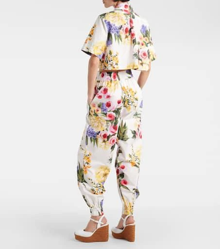 Dolce 
Gabbana Floral cotton poplin tapered pants 3