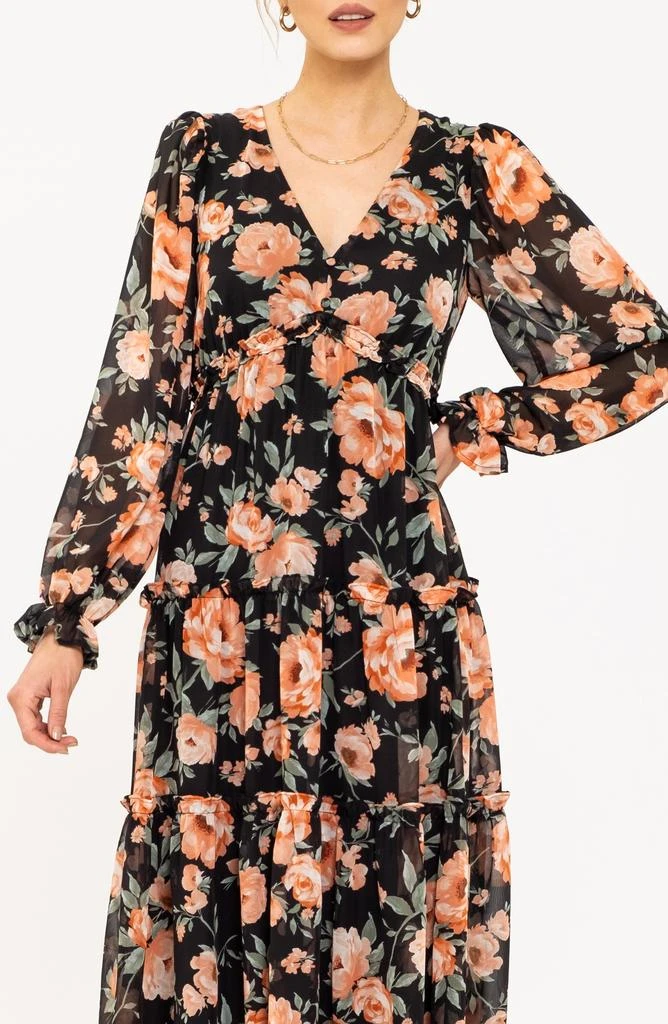 knee length dresses for ladies Provence Bloom Tiered Midi Dress Floral Green– Selfie Leslie main image 0