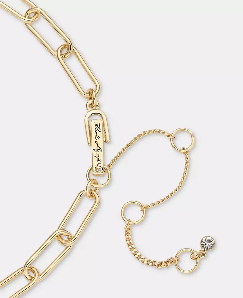 Karl Lagerfeld Paris Logo Pave Link Collar Necklace 3