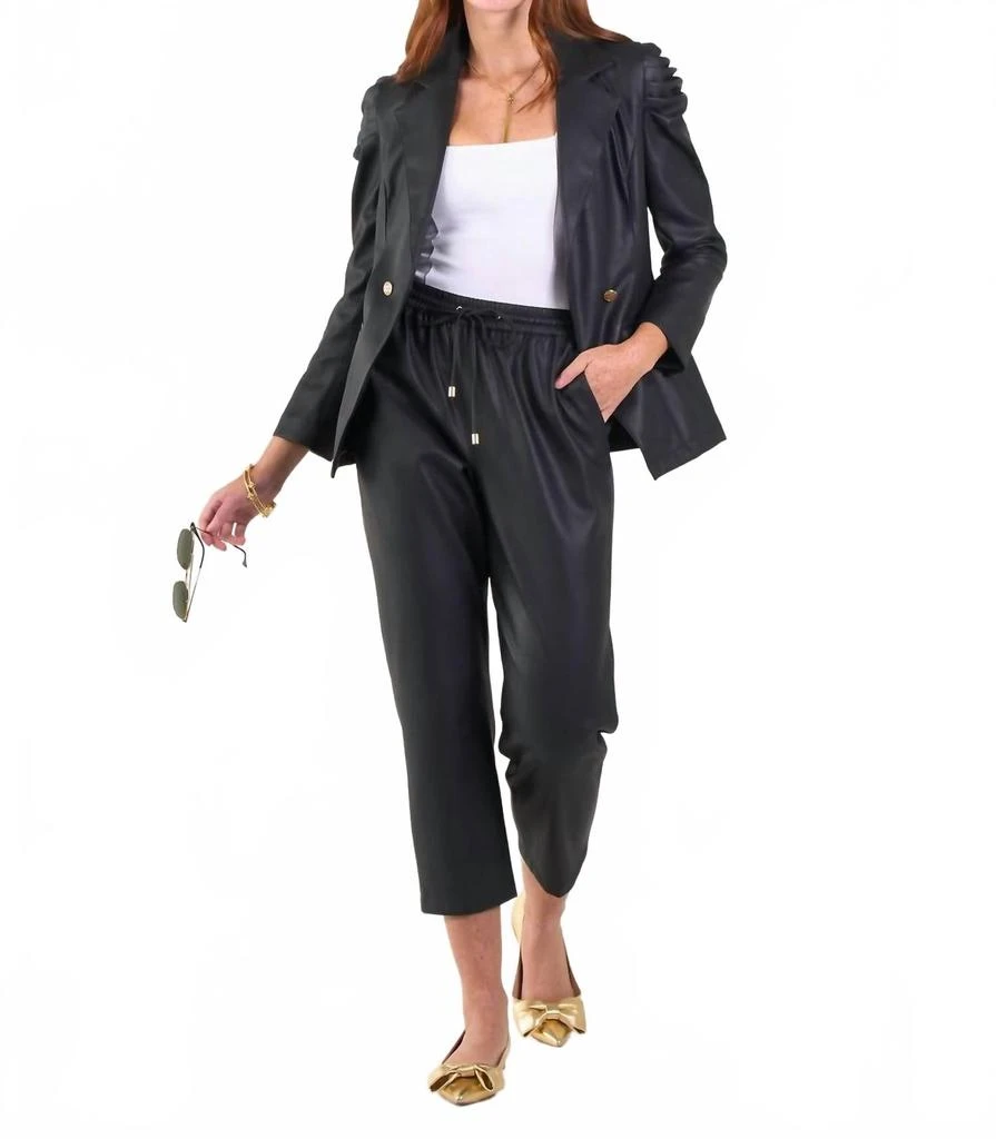 Emily McCarthy Vegan Leather Joy Jogger In Black