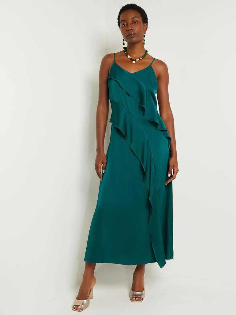 Shop Maxi A-Line Dress - Ruffled Crepe De Chine on Sale at BeyondStyle   Get 71% Off Maxi A-Line Dress - Ruffled Crepe De Chine with Limited-Time  Flash Deals, Exclusive Discounts, and