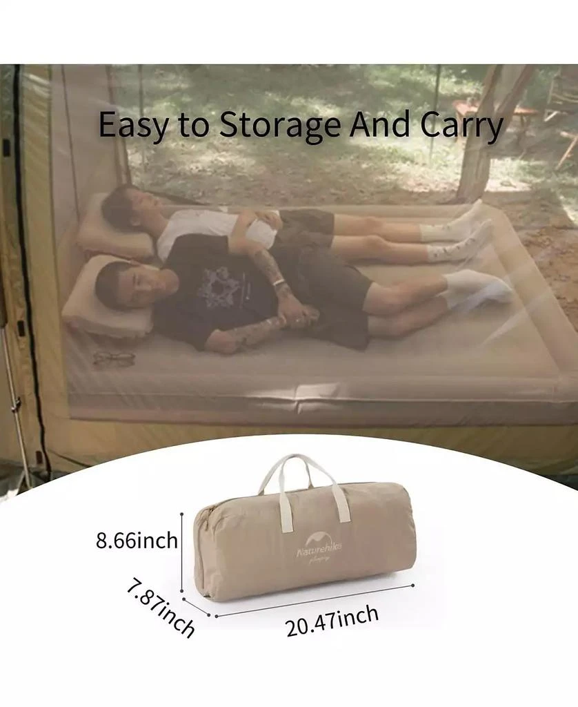 Naturehike Durable Queen Air Mattress, Raised Comfort Blow Up Mattress for Kids 
Adults, Inflatable Bed with Storage Bag for Home, Travel 
Camping (no Pump) 5