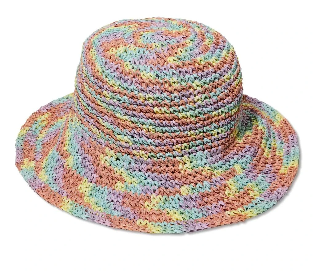 New Lele Sadoughi Raffia Rainbow Pastel Playa Bucket Hat Lele Sadoughi Raffia Rainbow Bucket Hat in Pastel Playa  main image 2