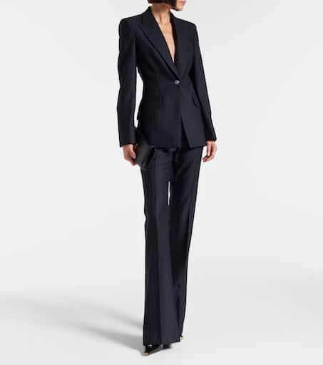 Versace Pinstripe virgin wool blazer 2