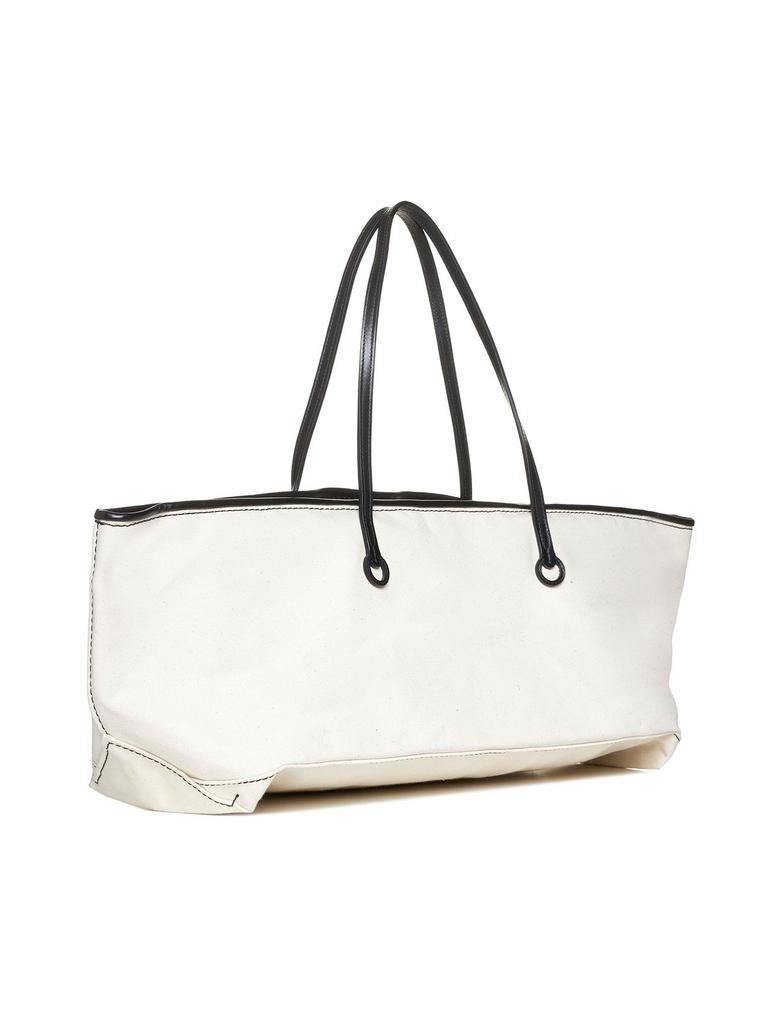 【送料&関税込】J.W. Anderson White Stretch Polyester Blend JW Anderson JW Anderson Open-Top Tote Bag - Tote Bags