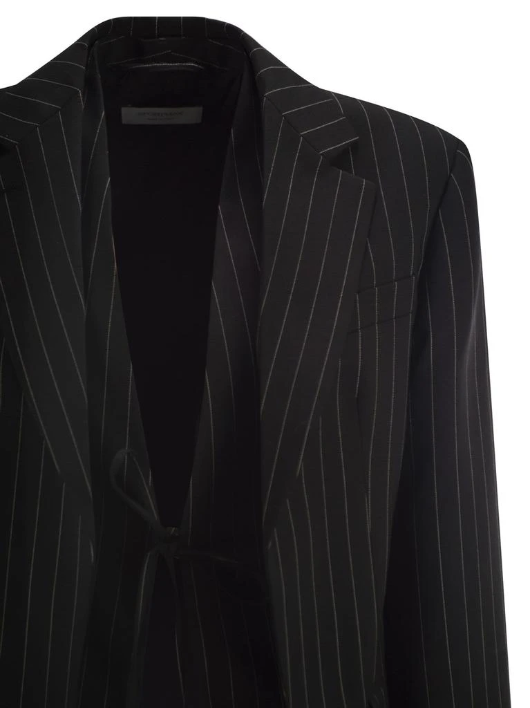 Max Mara Spxdivina - Tailored Blazer In Pinstriped Gabardine 4