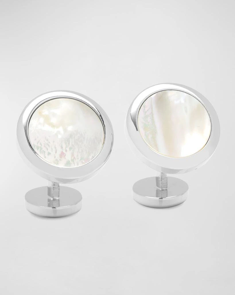 Cufflinks Inc. Double Sided Mother-of-Pearl Round Beveled Cufflinks 1