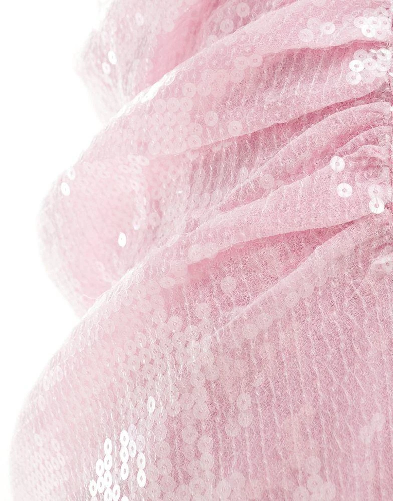 French Connection French Connection premium sequin midi skirt co-ord in pink 3