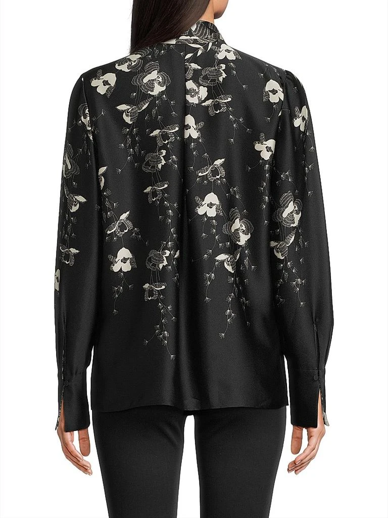 UNGARO Knoxie Floral Tieneck Blouse 5