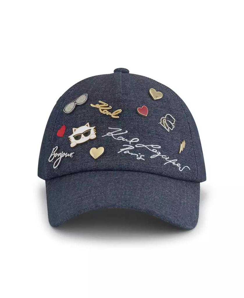 Karl Lagerfeld Paris Women's Charm Denim Baseball Hat