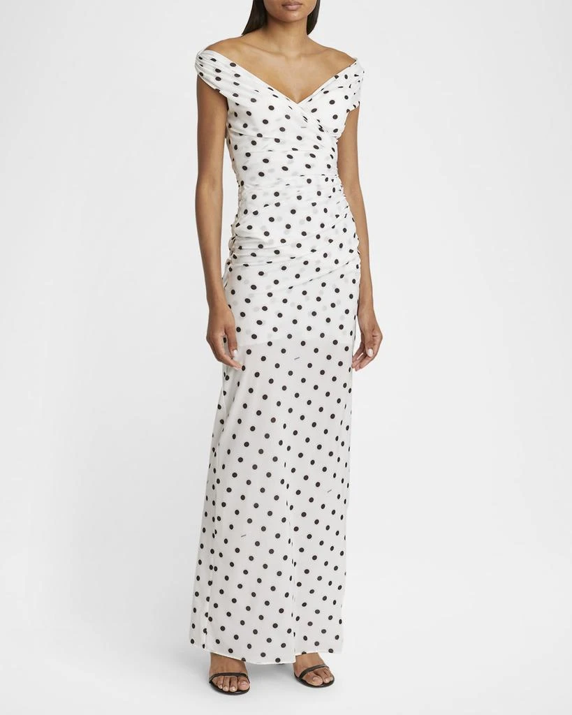Jacquemus Rita Polka-Dot Off-The-Shoulder Gown 2