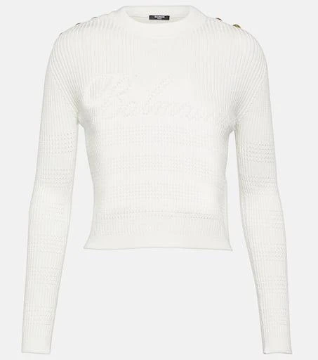 Balmain Embellished knitted top 1