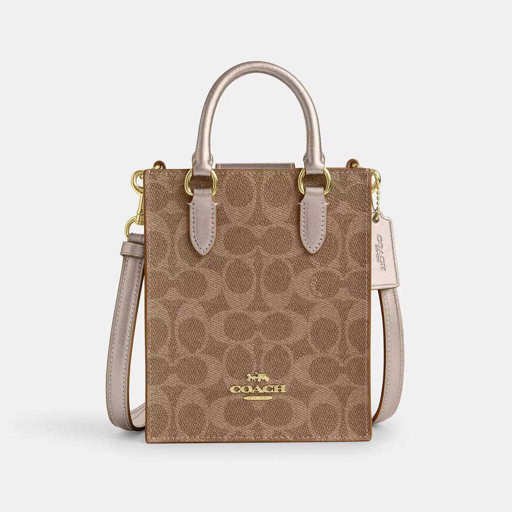 Coach Outlet Boxed Mini Tote Bag And Mirror Bag Charm Set In Signature Canvas Tote Bags Free Shipping BeyondStyle