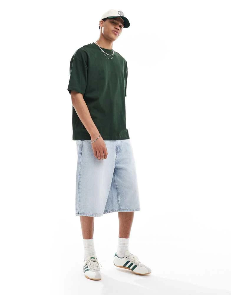 ASOS ASOS DESIGN heavyweight oversized t-shirt in dark green 2