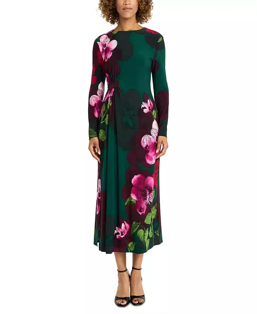Maggy London Women's Floral-Print Gathered A-Line Dress 1