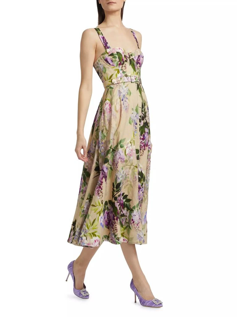 Cara Cara Calypso Floral Linen Midi-Dress 4