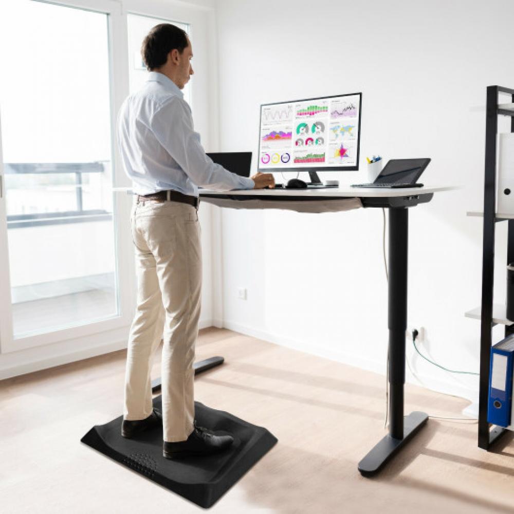 Hivvago Portable Anti-Fatigue Standing Mat with Massage Point and Diverse Terrain for Office and Home-Black
