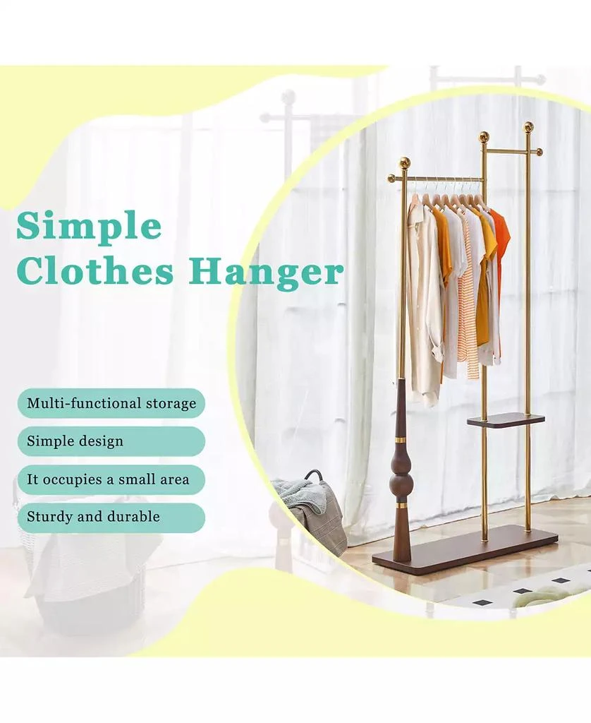 Streamdale Furniture 70" Industrial Coat Rack - Wood 
Steel, Double Hanger, Storage 6