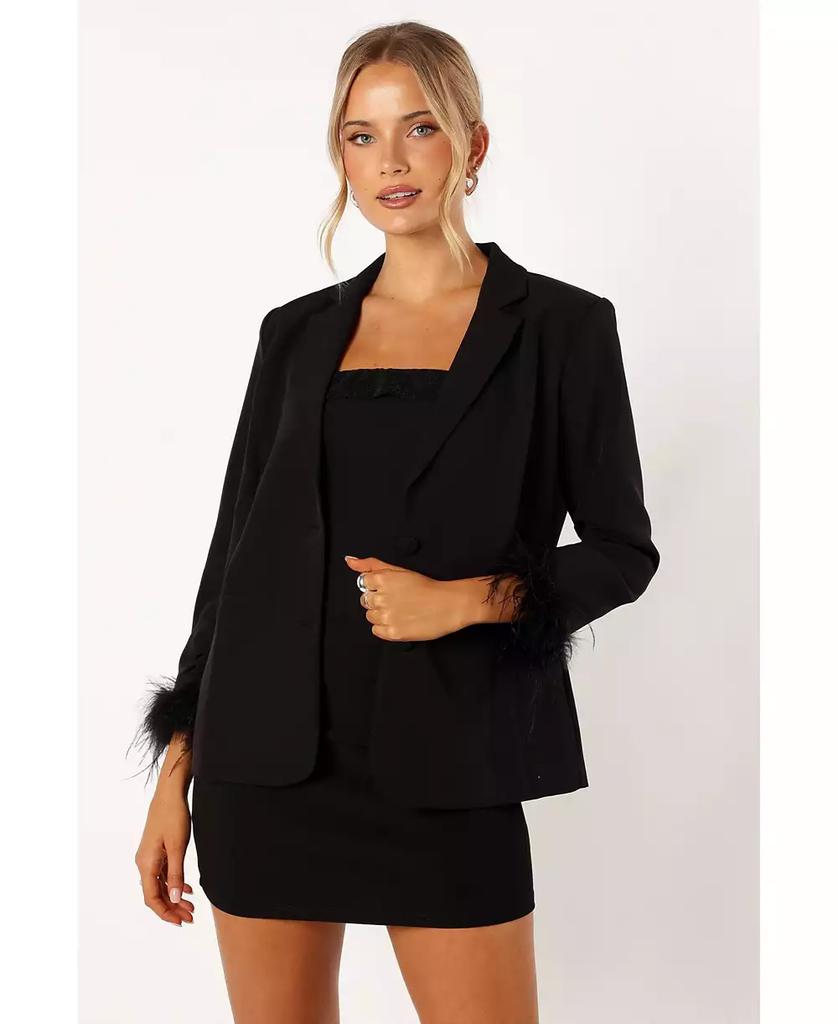 Petal and Pup Women's Rosemary Faux Feather Sleeve Blazer