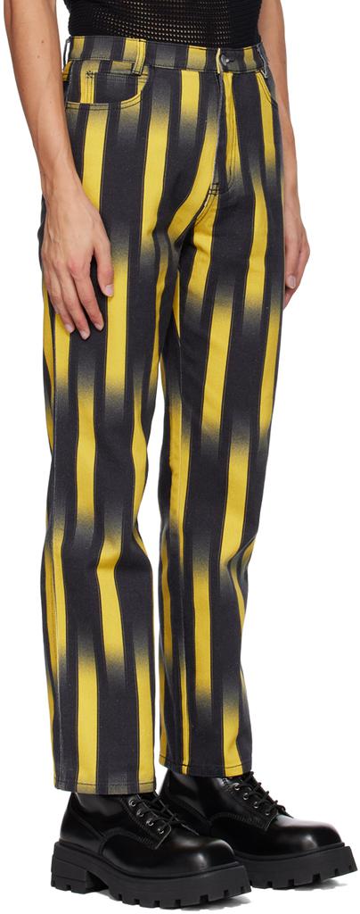 Double Rainbouu Black & Yellow Party Jeans