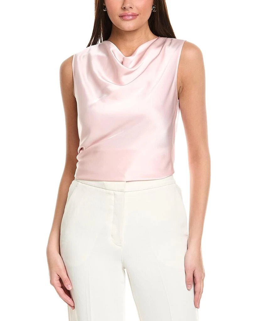 St. John Liquid Satin Cowl Neck Shell 1