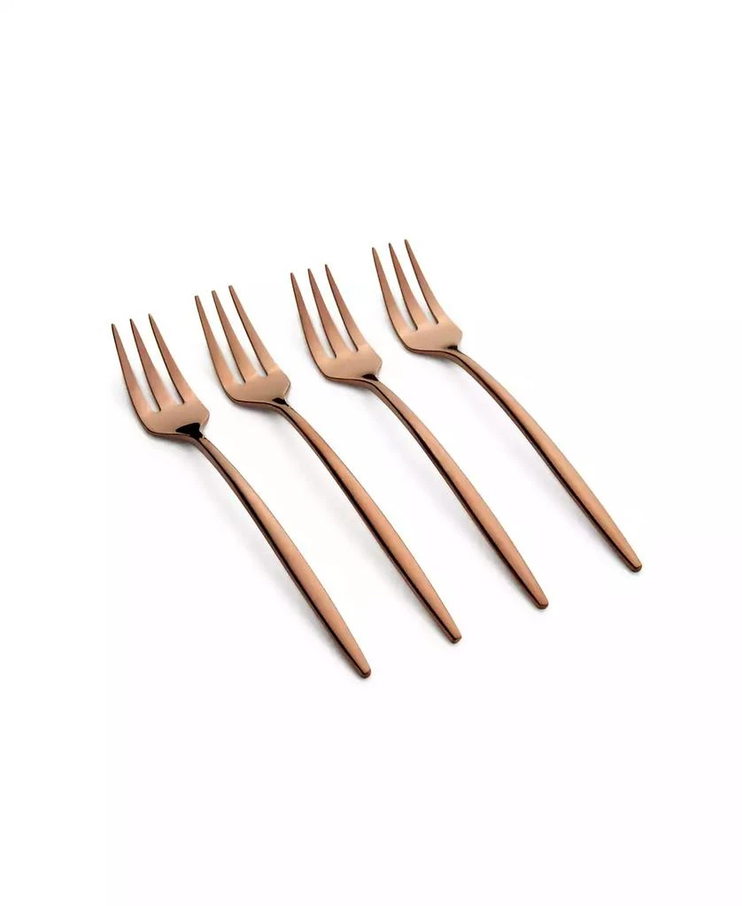 Cambridge Silversmiths Gaze Copper Mirror Cocktail Forks Set, 4 Piece 1