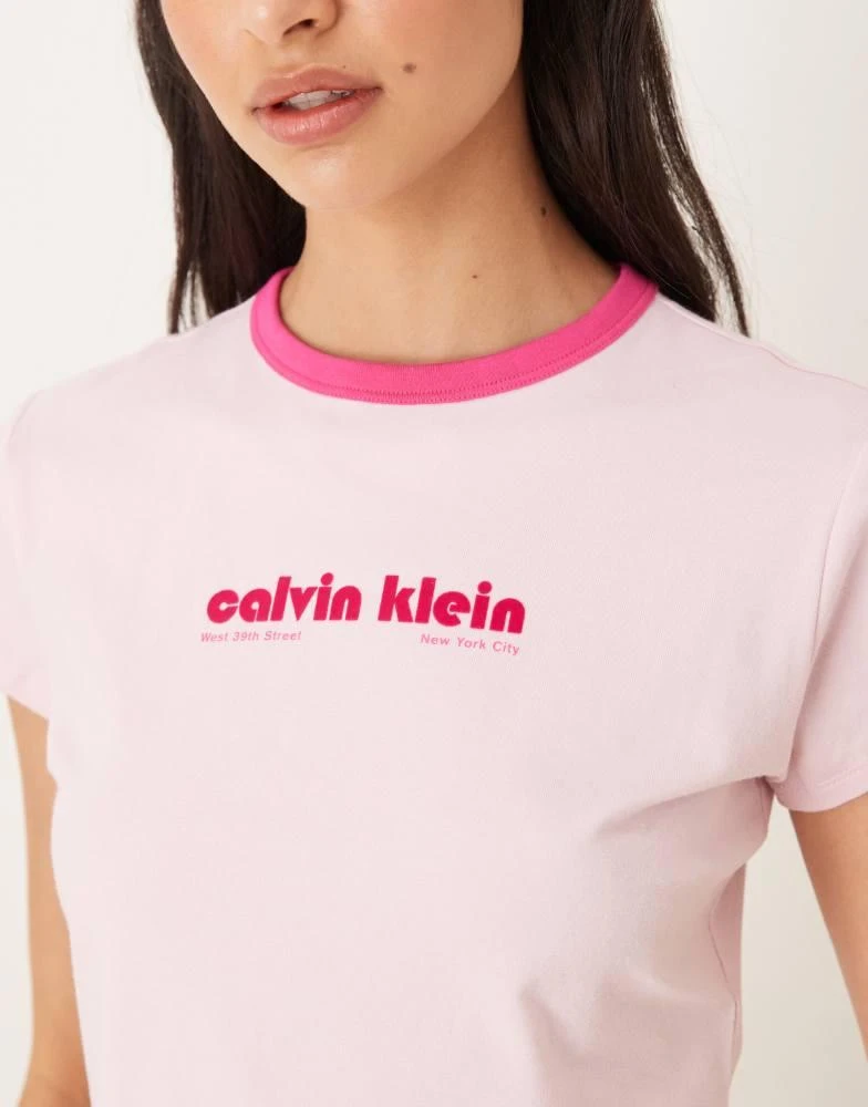 Calvin Klein Calvin Klein Jeans logo ringer t-shirt in pink 3