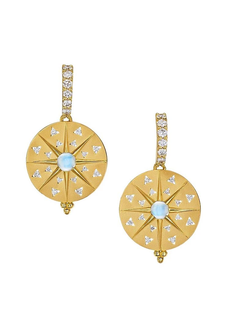 Temple St. Clair Celestial Sole Mandala 18K Yellow Gold, Blue Moonstone 
0.4 TCW Diamond Drop Earrings