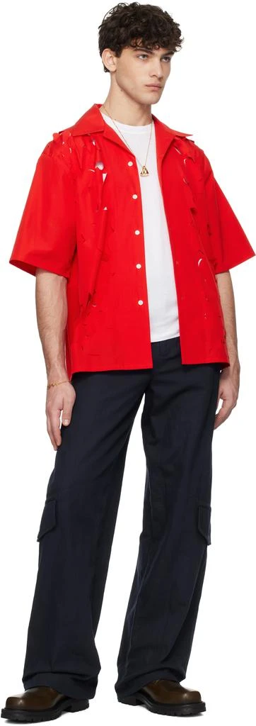 Marni Red Cut Out Bowling Shirt 4