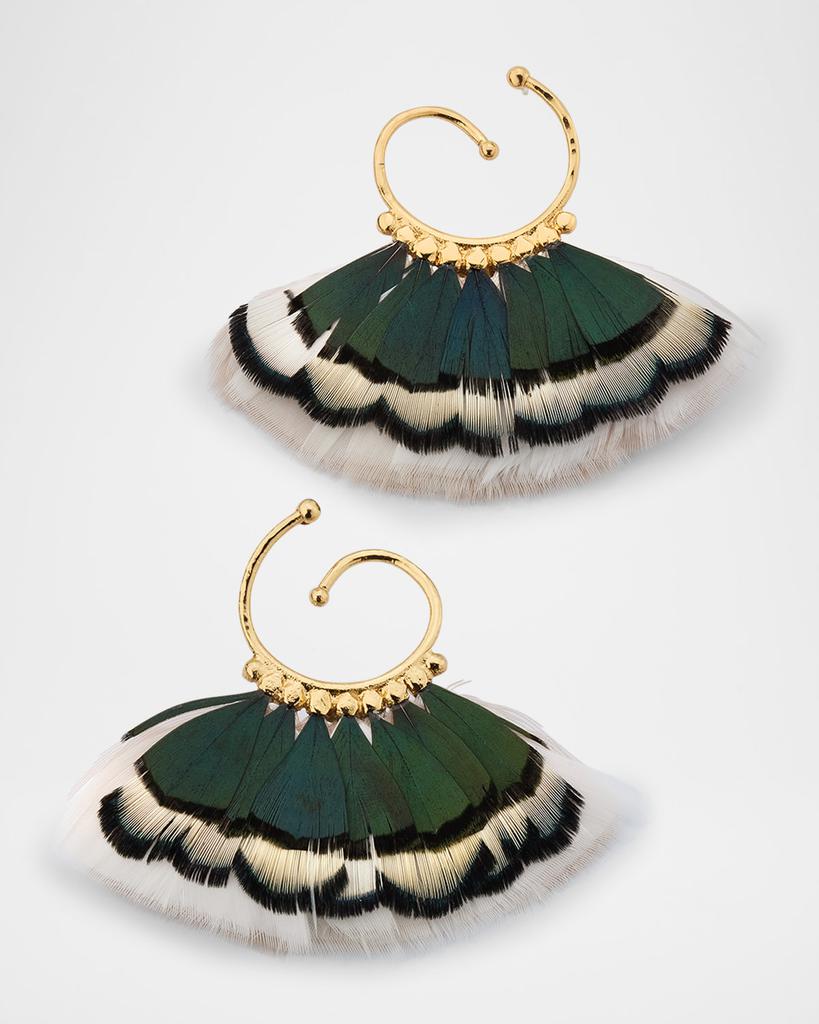 GAS Bijoux Buzios Mini Feather Fan Hoop Earrings