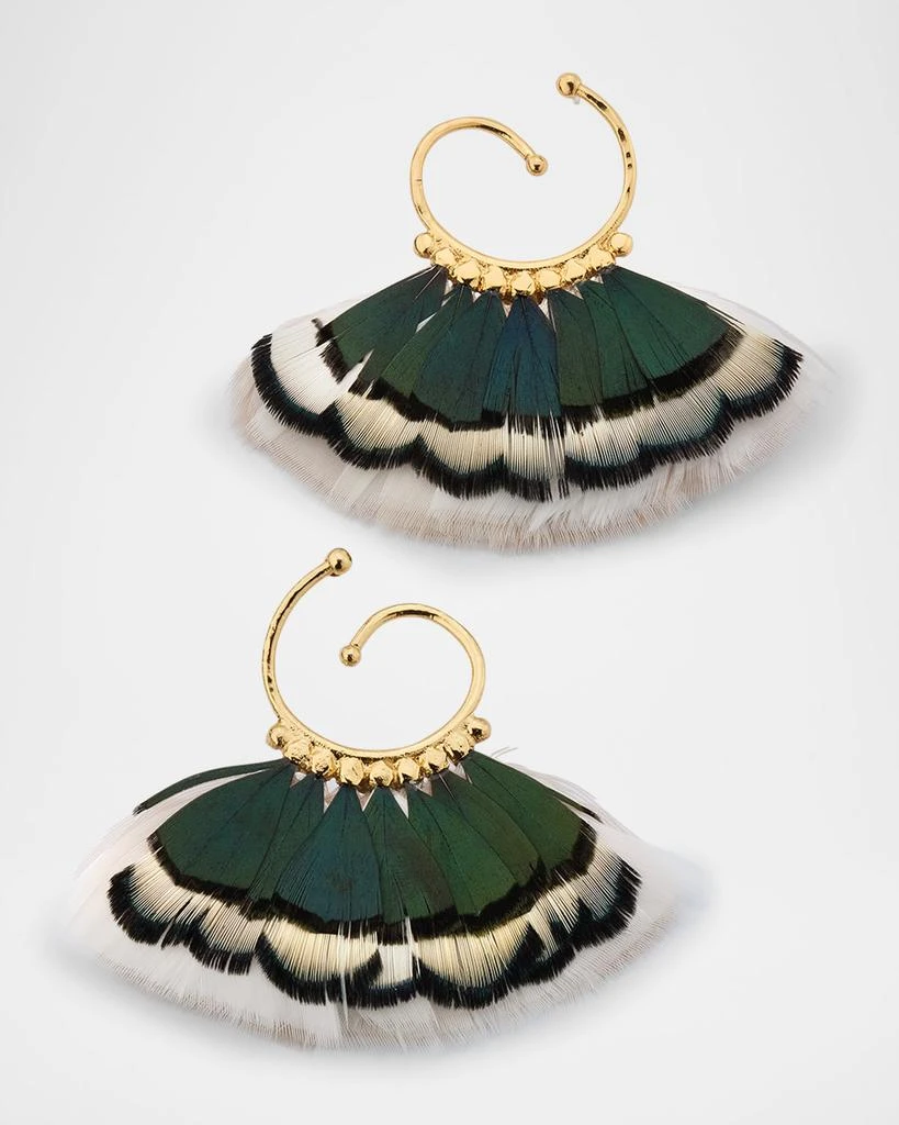 GAS Bijoux Buzios Mini Feather Fan Hoop Earrings 1