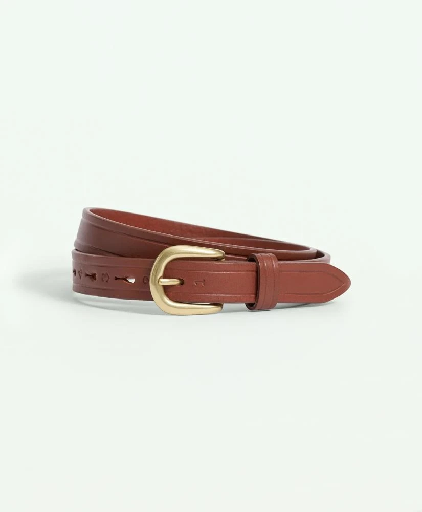 Brooks Brothers Genuine Leather Belt with Brass Toned Buckle 1
