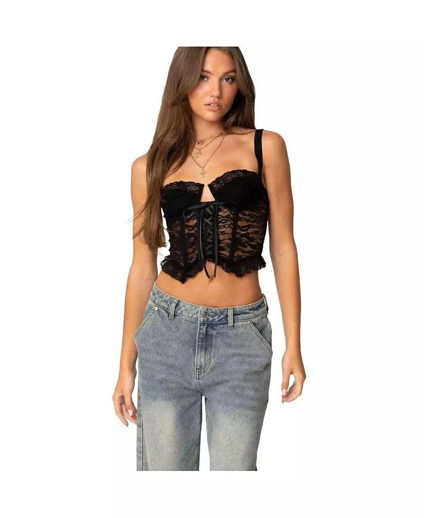 Edikted Women
s Josslyn Sheer Lace Corset