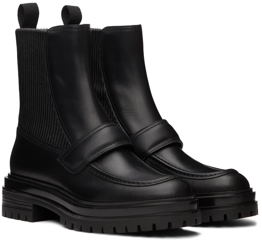 Gianvito Rossi Black Leather Berck Boots 4