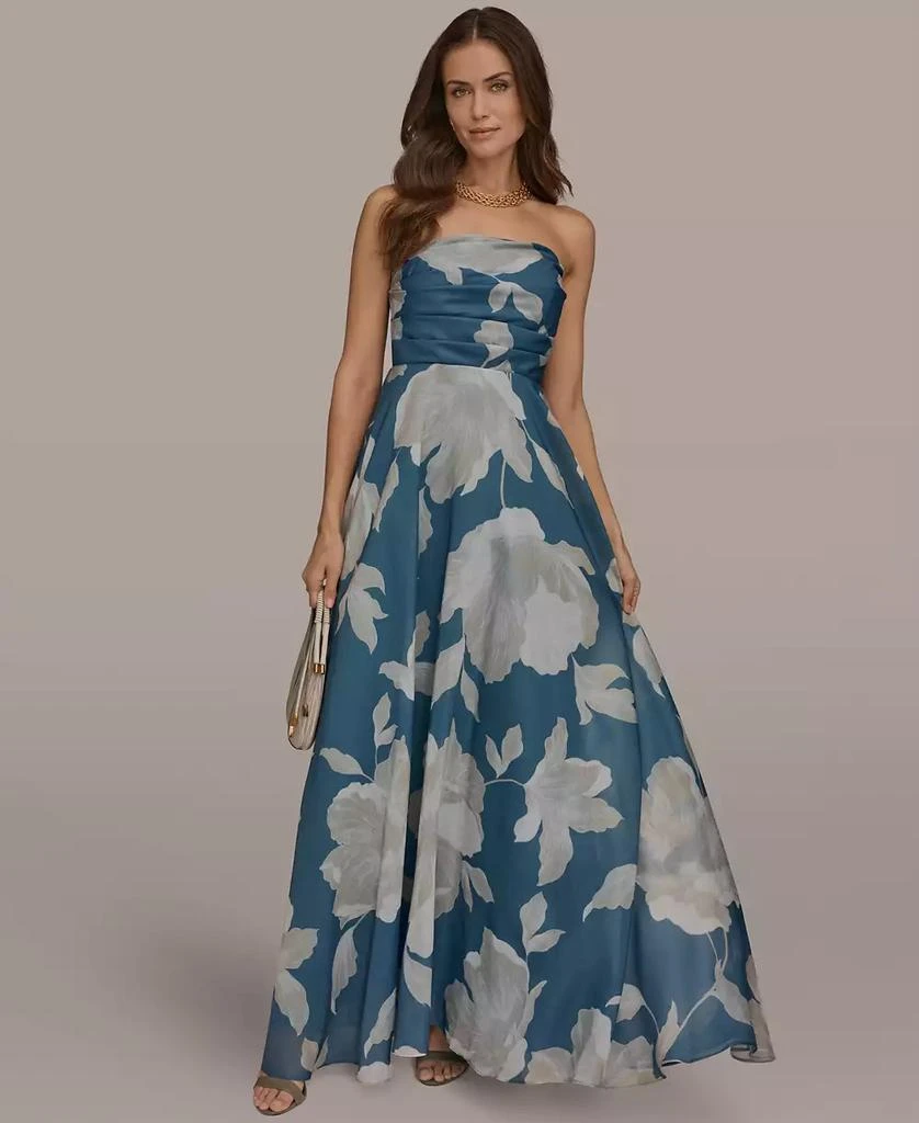 open lace back dress Floral Brocade One Shoulder Bow Gown | Gown main image 0