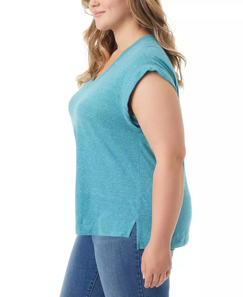 Jessica Simpson Trendy Plus Size Hester Cropped V-Neck T-Shirt 3
