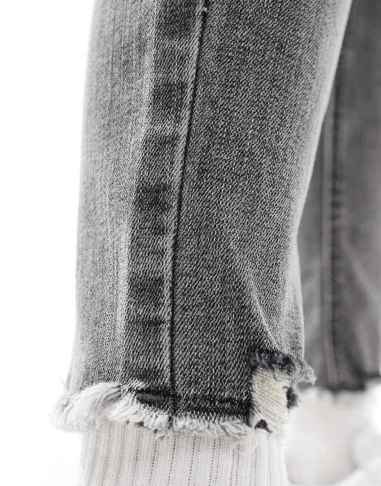 Pull&Bear Pull&Bear high rise skinny jeans in grey 3