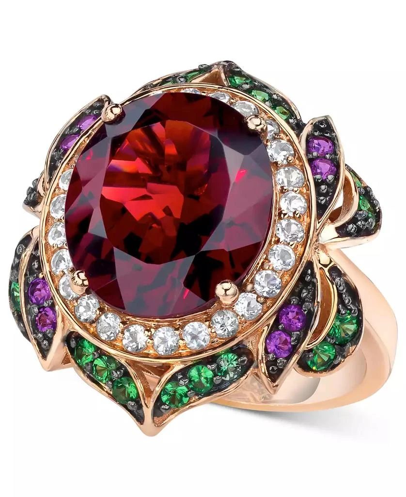 Le Vian Crazy Collection® Garnet (7-5/8 ct. t.w.) and Multi-Stone Round Flower Ring in 14k Rose Gold (Also Available in London Blue Topaz) 1