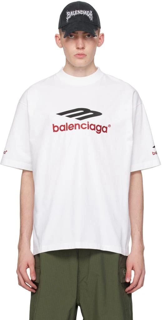 Balenciaga White 3B Sports Icon T-Shirt 1