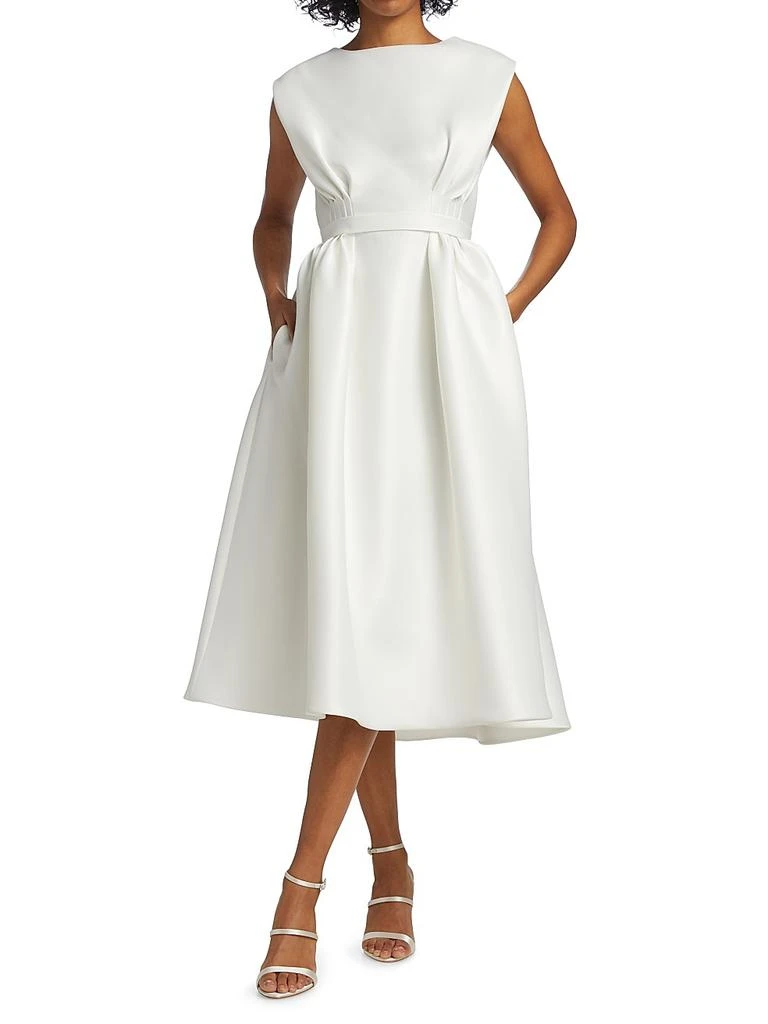 Amsale Mikado A-Line Midi-Dress 2
