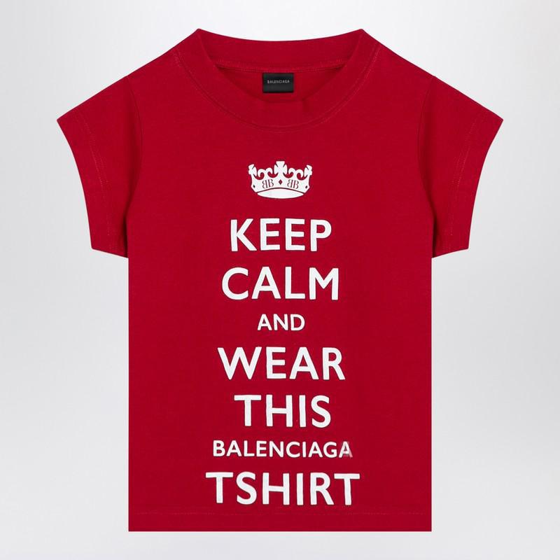 BALENCIAGA KEEP CALM Tシャツ Balenciaga Keep Calm T-Shirt - White - Women|787349TRVC69034