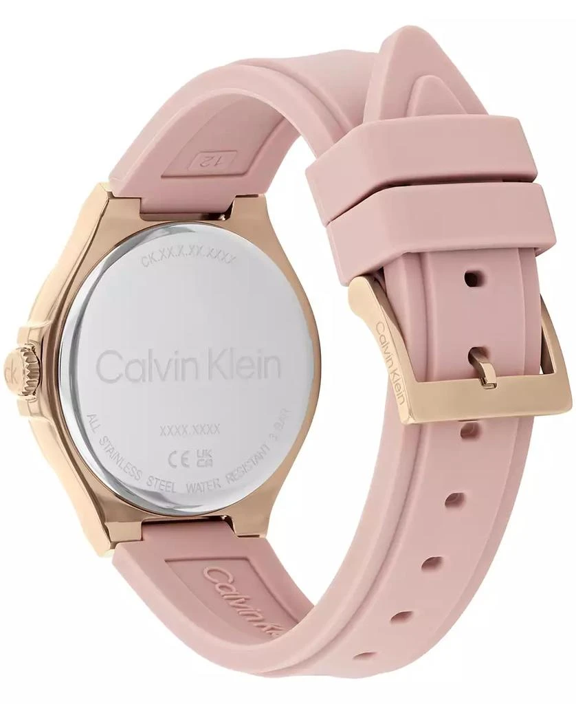 Calvin Klein Women's Vibrancy Blush Silicone Strap Watch 3