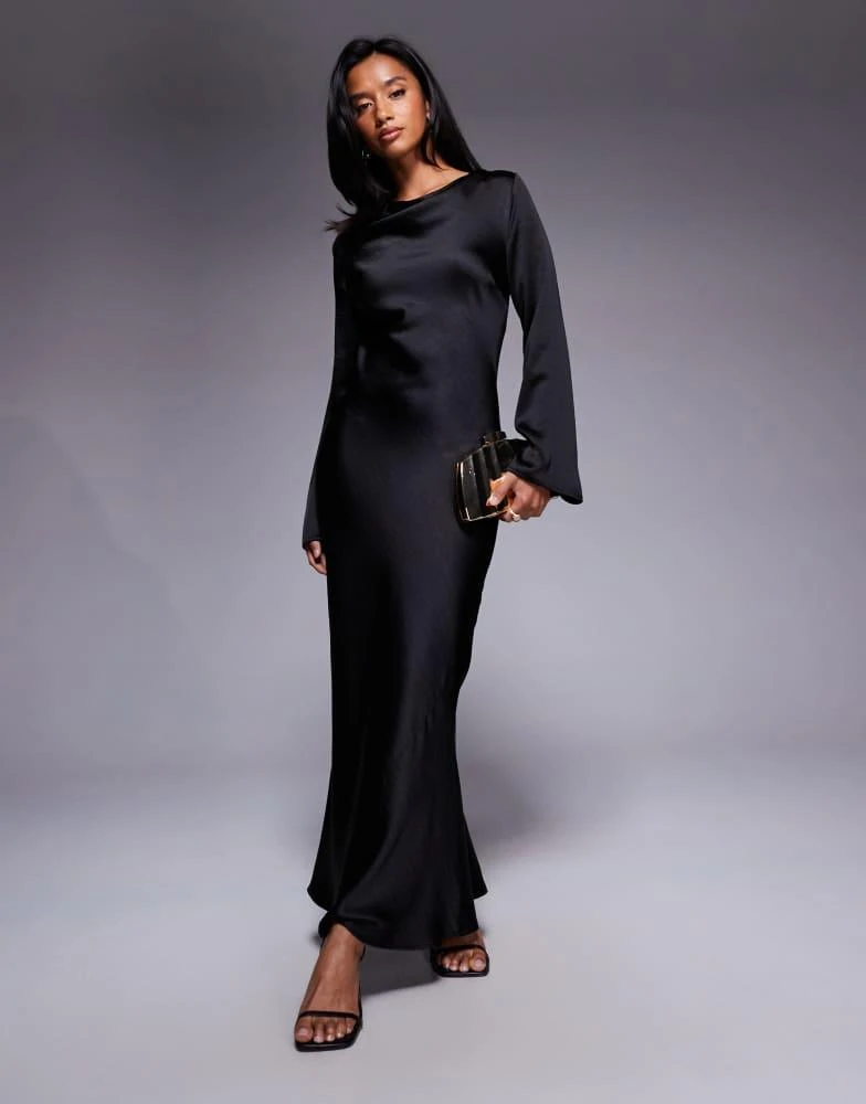 asos petite long sleeve dress ASOS Design - Petite Long Sleeve Maxi Dress - Women - Polyester - 0 US