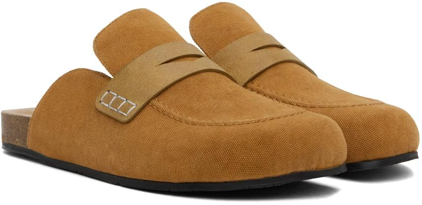 JW Anderson Tan Canvas Mule Loafers 4