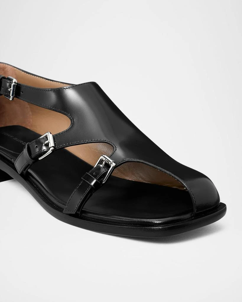 Tory Burch Asymmetrical Multi Monk Leather Loafers 5