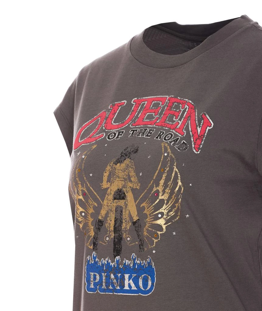 PINKO Pinko Queen Of The Road Biker Print T-Shirt 3