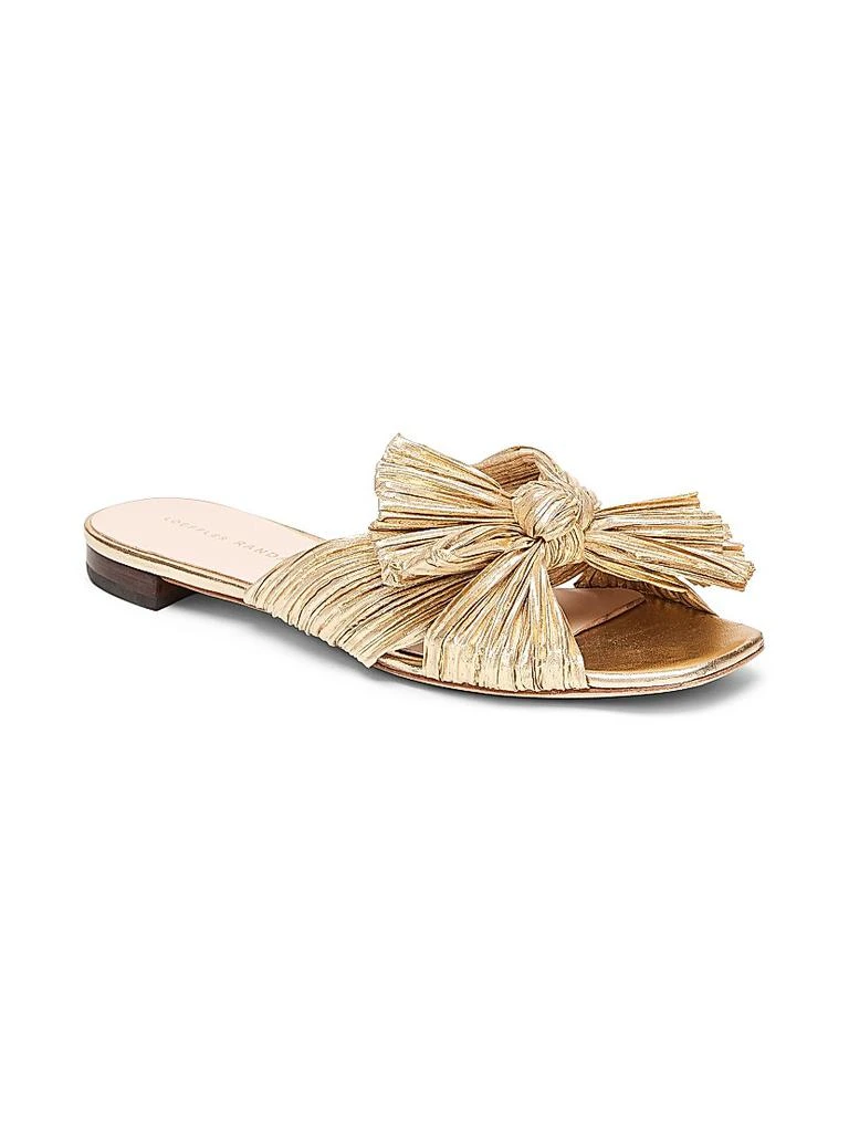 Loeffler Randall Daphne Flat Metallic Leather Sandals 2