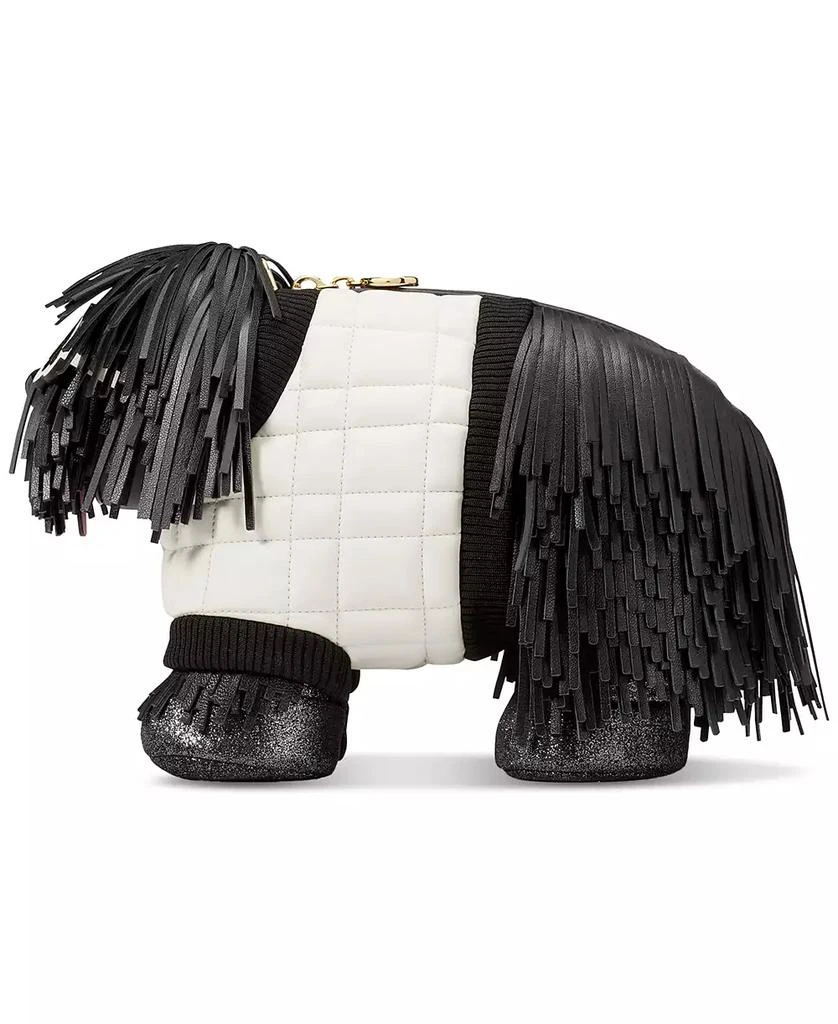 Kate Spade Shaggy Fabric & Fringed Leather Small 3D Dog Crossbody 5