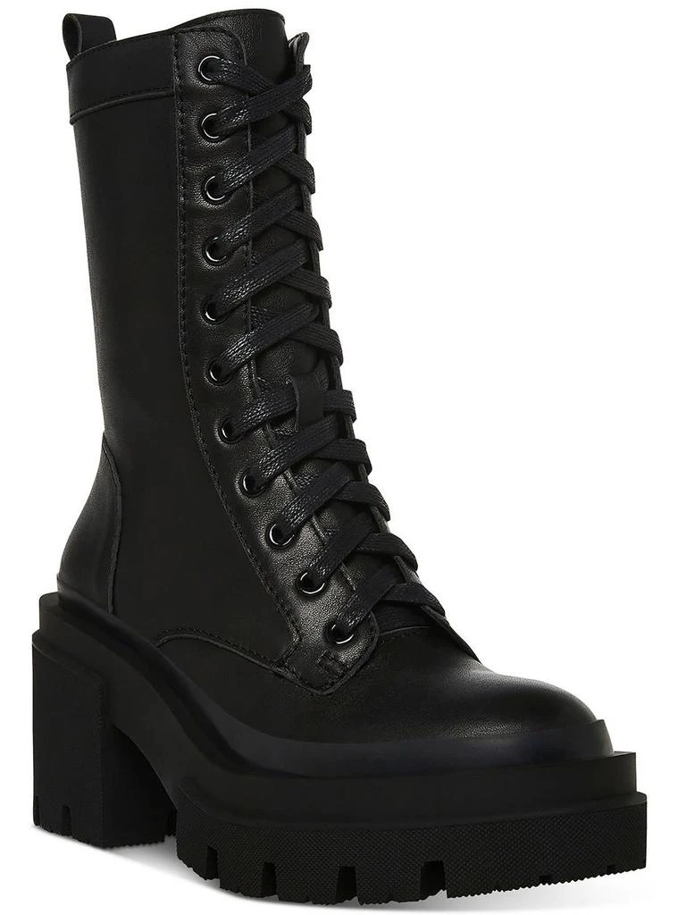 Steve Madden Matryx Womens Side Zip Block Heel Combat & Lace-up Boots 1