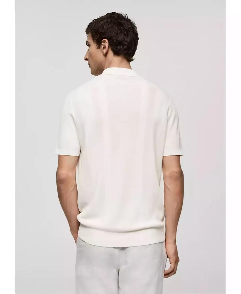 Mango Men's Ribbed Knit Polo Shirt 6